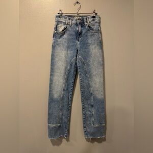 We The Free Free People Risk Taker High Rise Straight Leg Denim Jean Size 24